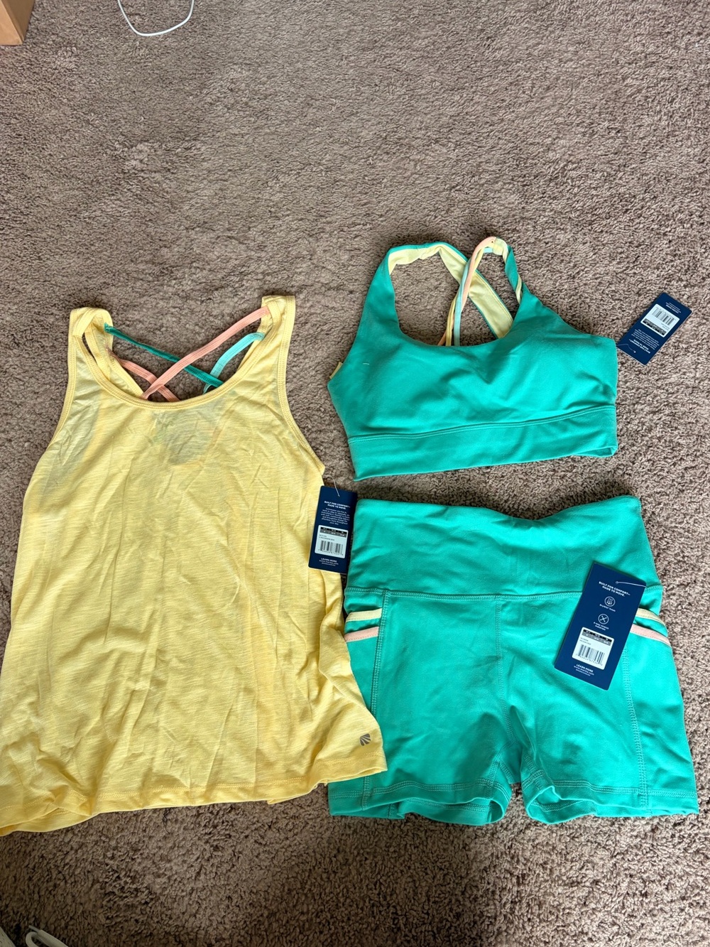Marika Teal Athletic Tank and Shorts Set